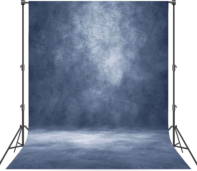 Abstract Professional Photography Backdrop for Portrait Photo Props Booth Background Photoshoot Studio with Polyester Fabric Roller Pocket on Top (8x12ft,Blue,No Stand)