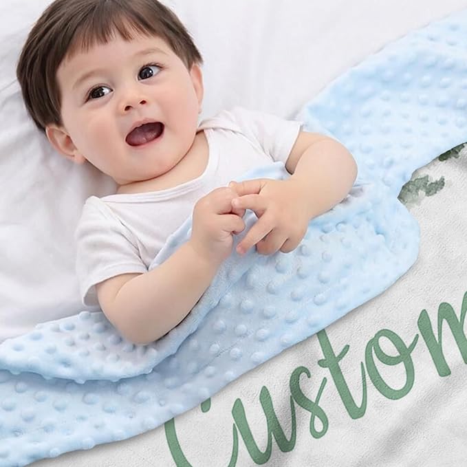 Personalized Baby Blankets for Boys Girls, Custom Name Brown Bear Baby Blanket, Soft Receiving Blanket for Newborns and Toddlers, Ideal for Baby Showers and Nursery Decor