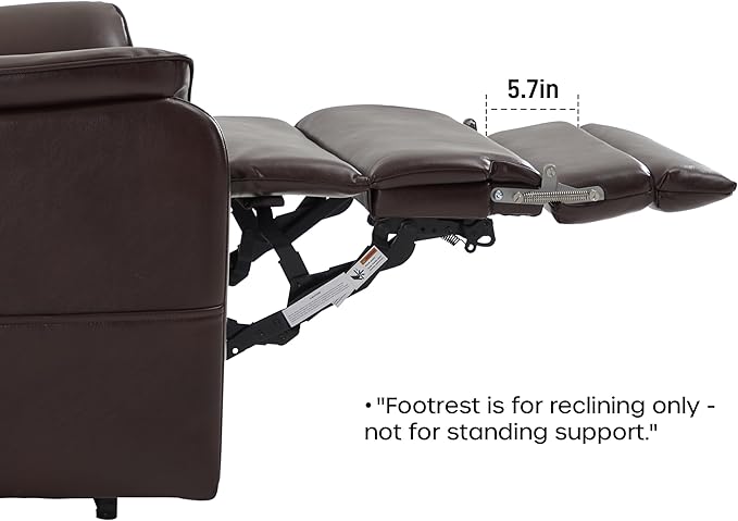 DYNOX 350 LBS Tall Man Power Dual Motor Lift Recliners Chairs for Elderly Lay Flat Lift Chair with Infinite Positions, Heat & Massage, Supports(9198L,Faux Leather,Brown)