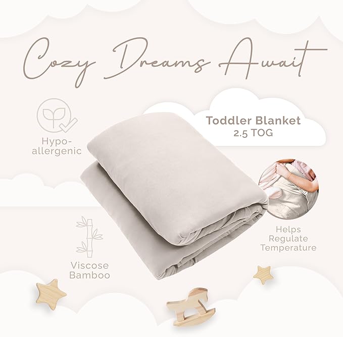 Nyte Nyte Baby - 2.5 TOG Soft Baby Quilted Blanket - Lightweight and Breathable, Ideal for Newborns and Toddlers, 39" x 57", Machine Washable, Bone
