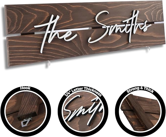 Personalized Custom Solid Wood Name Sign for Home, Office, Nursery, Wedding Gifts, Business Signs