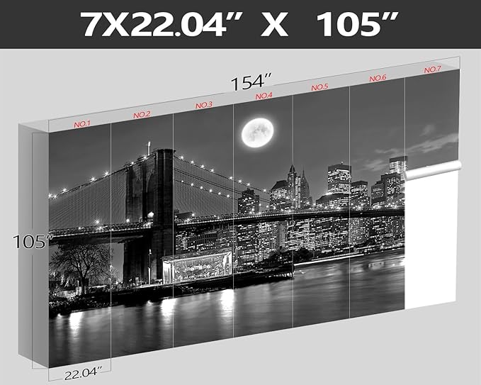 XMPMBM-Grey City Night View The Moon Nursery Room Fabric Wallpaper Living Room Bedroom Bathroom Wall Mural-W 154" X H 105"（112 Square Foot）
