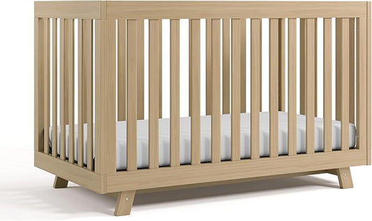 Storkcraft Beckett 3-in-1 Convertible Crib (Driftwood) – GREENGUARD Gold Certified, Fits Standard Crib Mattress, Converts to Toddler Bed and Daybed, 4 Mattress Heights, Grow-with-Me Design