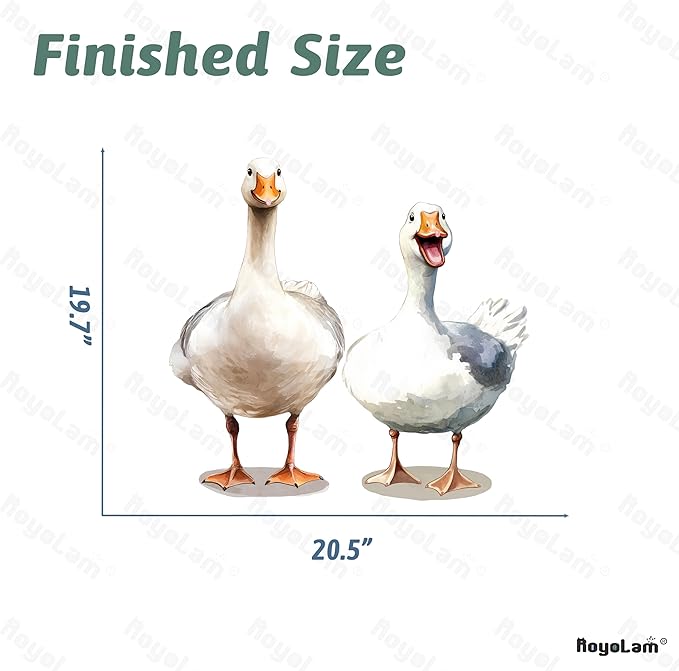 Duck Wall Decals Removable Farm Animal Vinyl Stickers for Nursery Living Room and Kids Playroom Country Poultry Decor Peel and Stick Wall Art