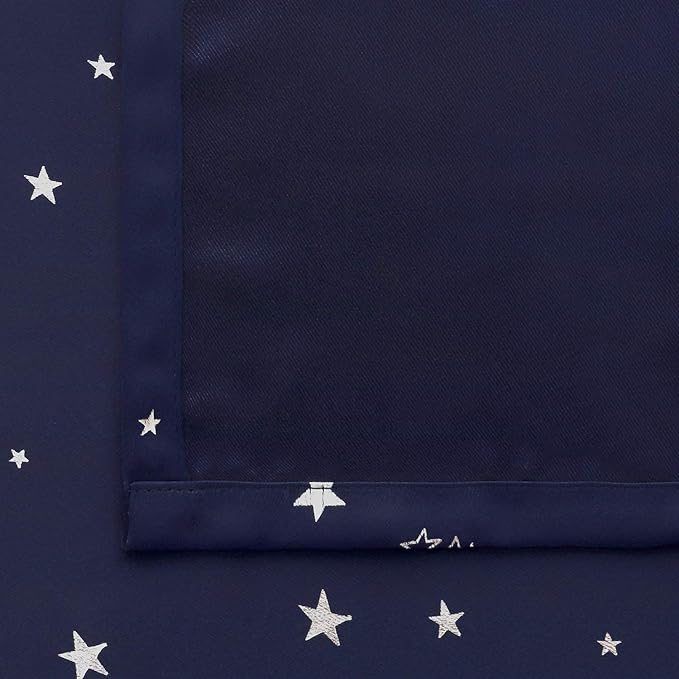 BGment Kids Blackout Curtains for Bedroom, Rod Pocket Room Darkening Curtains Decoration Thermal Insulation Window Drapes for Nursery, Children Room, 2 Panels, Each 42 x 84 Inch, Navy Blue