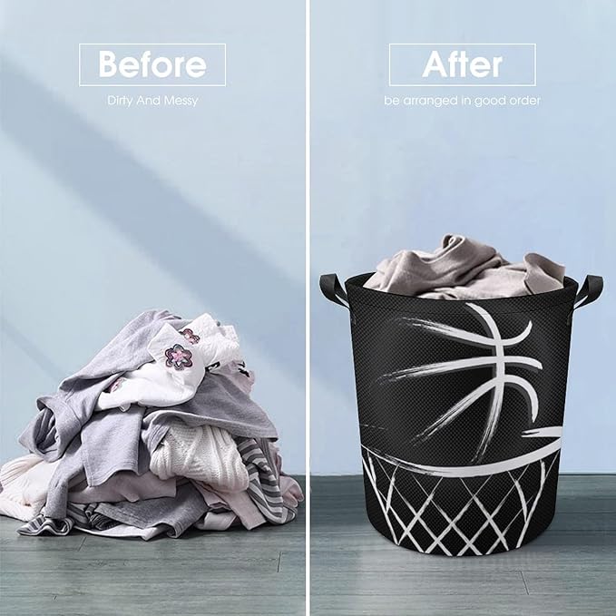 Basketball Laundry Basket Boys Room Decor Boys Hamper Toys Dirty Clothes Storage Bin Organizer for Kids