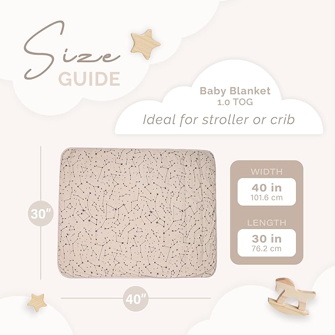 Nyte Nyte Baby - 1.0 TOG Soft Baby Quilted Blanket - Lightweight and Breathable, Ideal for Newborns and Toddlers, 30" x 40", Machine Washable, Beige