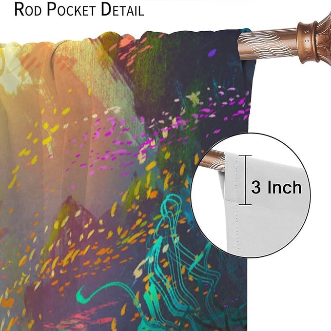 Ocean Blackout Curtain, Untouched Wild Underwater Aquatic World Corals Exotic Fishes Seascape Curtain for Living Room Cafe Set 2 Panels,72x63 Inches, Style-2