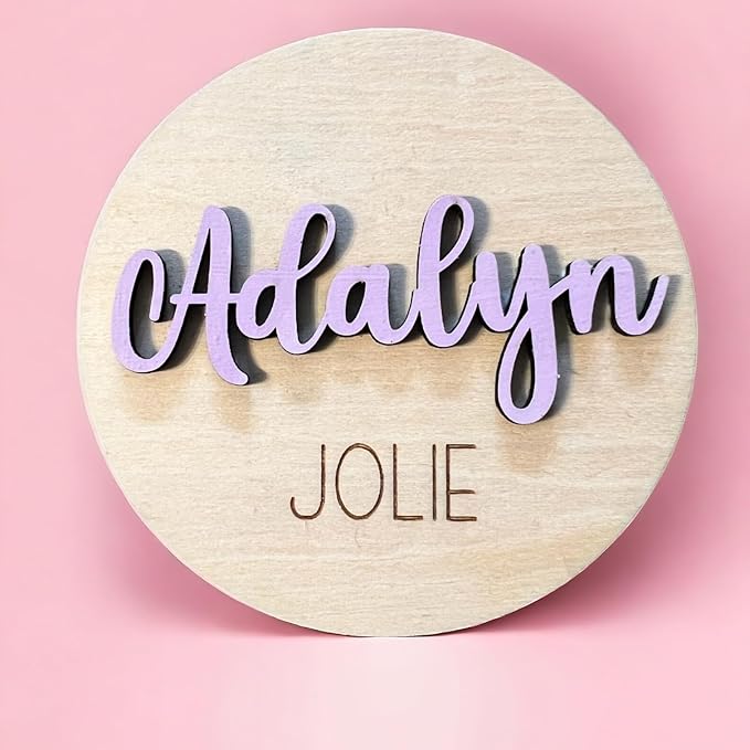 Personalized 3D Birth Announcement Sign, Custom Baby Name Hospital Photo Prop, Many sizes, 12 Font Options, 30 Colors