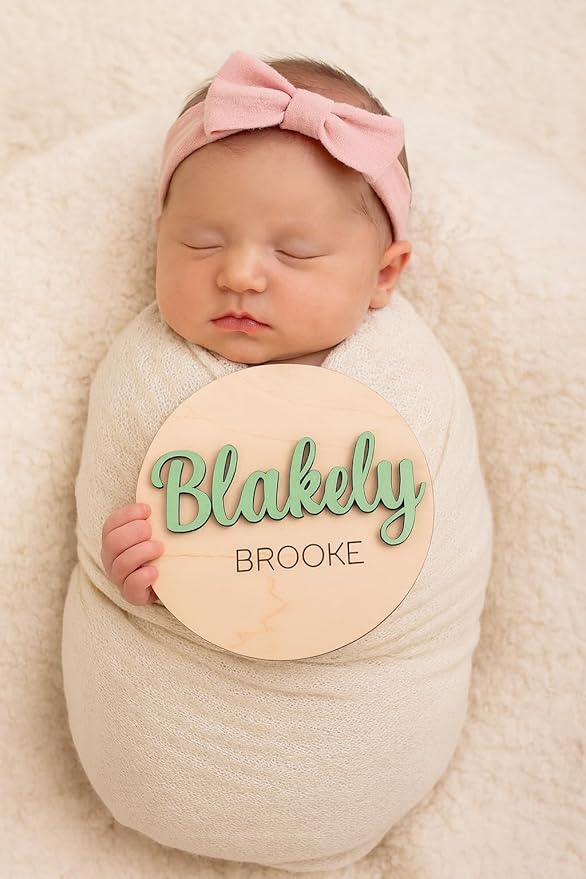 Custom Personalized 3D Baby Name Announcement Sign, Hospital Photo Prop, Welcome Infant Name Sign with 30 Colors & Multiple Sizes 4"-8"