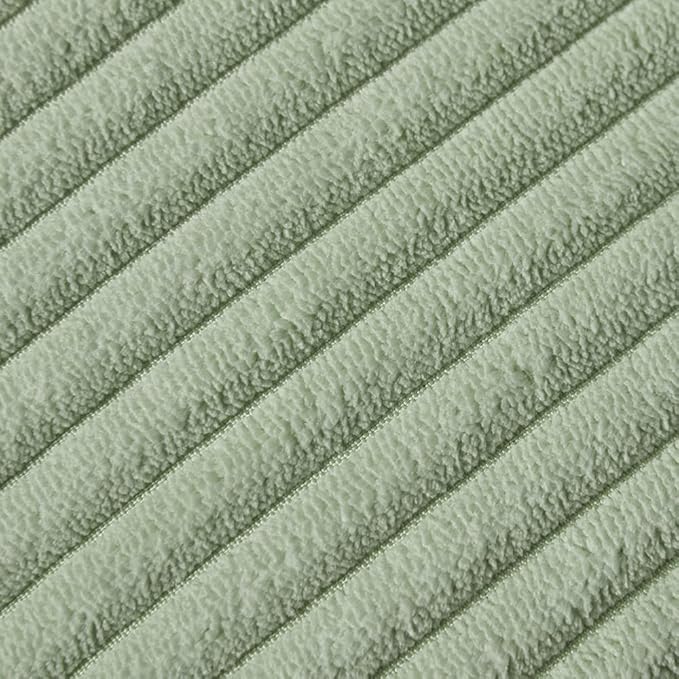 Fancy Homi Pack of 2 Sage Green Lumbar Decorative Throw Pillow Covers with Pom-poms, Soft Corduroy Solid Rectangle Cushion Cases Set for Couch Sofa Bedroom Car Living Room (12x20 Inch/30x50 cm)