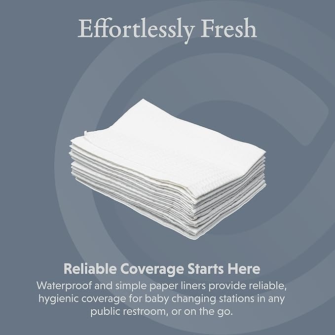 Foundations Disposable, Moisture Resistant, Biodegradable, Baby Changing Station Liner Refills for Commercial Restrooms, Doctor's Offices, Care Centers, 500 Pack, 036-NWL