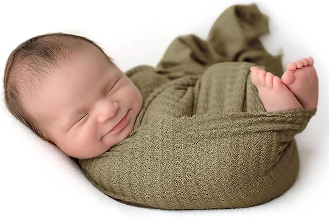 Newborn Photography Props for Baby Boys and Girls Newborn Wraps for Infant Baby Photoshoot Waffle Texture Knit Blanket