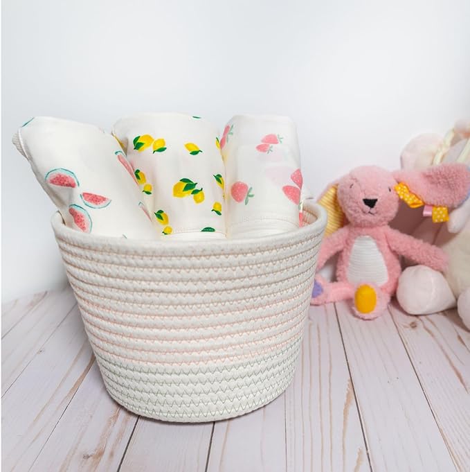 Happiest Baby SNOO Sleep Sack - 100% Organic Cotton Baby Swaddle Blanket - Doctor Designed Promotes Healthy Hip Development (Ivory Strawberries, Large)