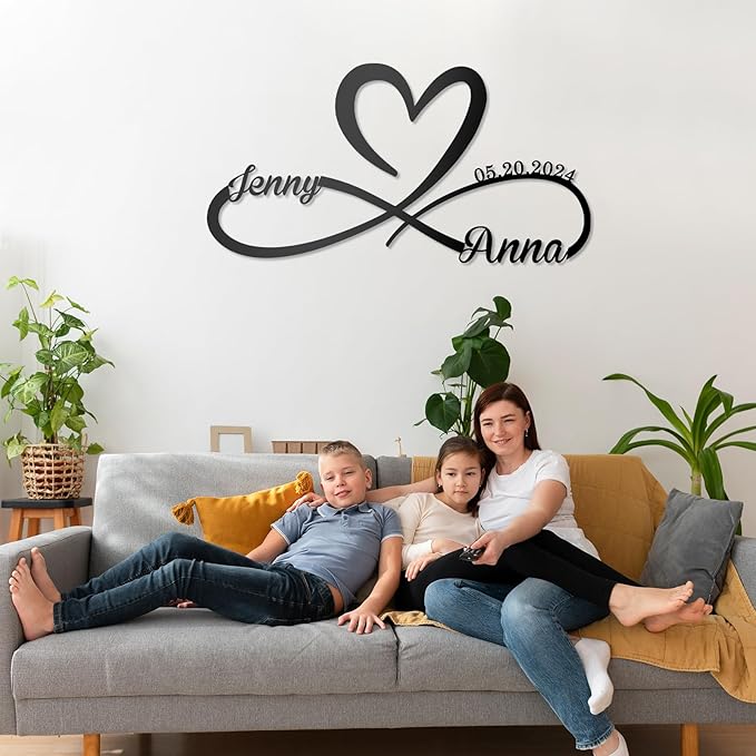 Personalized Metal Signs Wedding Gifts | Custom Metal Sign Art Wall Decor with Name and Date | for Couple Parents | Housewarming Couples Gift | Home Decor Sign
