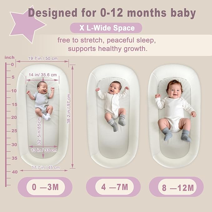 Portable Newborn Nest Lounger-Travel Bassinet,with Canopy & Mosquito Net-Lightweight Foldable Lounger Cotton Cover & Supportive Mattress Washable and Indoor-Outdoor Use (Pink)
