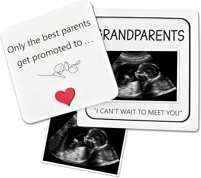 Pregnancy Announcement for Grandma Grandparents, Ultrasound Picture Frames Wooden Surprise Box, Baby Announcement Gifts for Dad Mom, Birth Announcement Ideas, Pregnancy Reveal Gifts