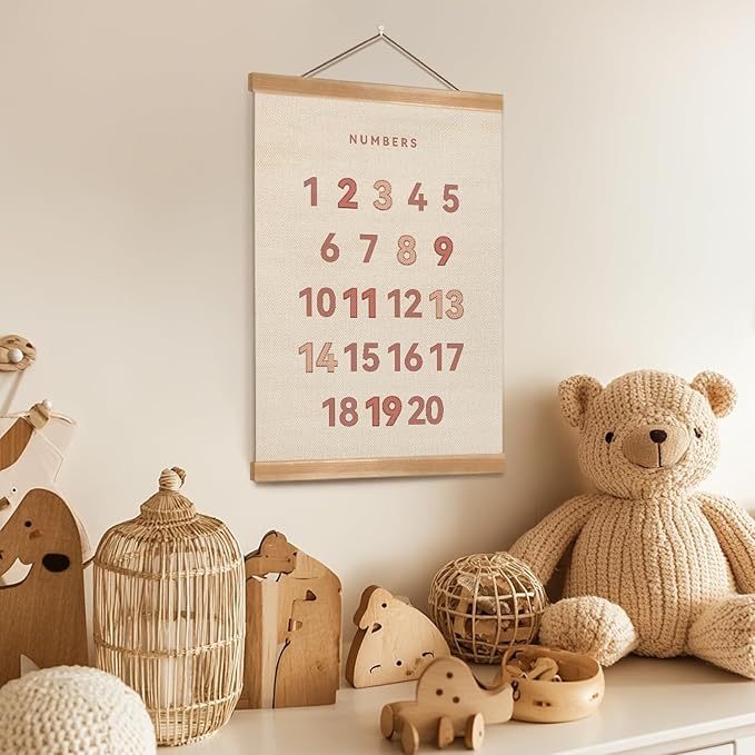 ZTGDA Numbers Poster Hanger Frame, Numbers Wall Art Poster, Numbers Banner Poster, Numbers Banner Wall Hanging Decor for Toddler Room Playroom Nursery Wall Classroom Decor (12x16inch Numbers)