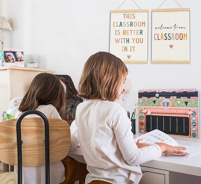 ULEGIE Boho Classroom Decor Art Poster Hanger Frame - Classroom Decorations Elementary, Inspirational Wall Hanging Decor for Baby Kids Room School Home Bedroom, 2 Pack 12 x 16 Inches