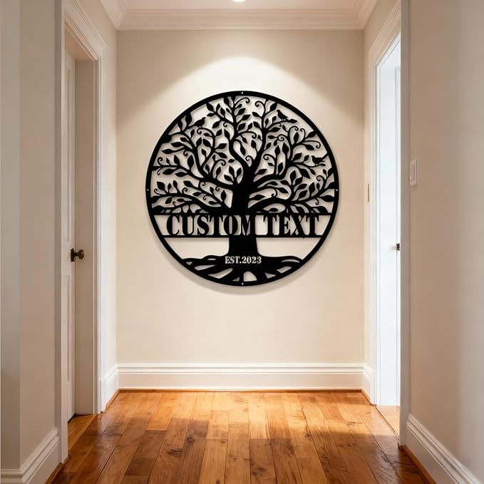 Metal Signs Customized, Tree of Life Last Name Signs Personalized, Family Name Sign, Custom Signs Outdoor Metal, Personalized Wedding/Anniversary/Housewarming Gift
