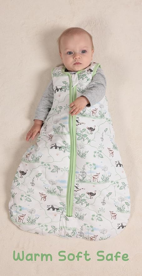 Baby Sleeping Bag 2.5 TOG Cotton Winter Sleep Sack for Newborn babies, Unisex Baby Wearable Blanket with Animal Patterns, Panda, XL
