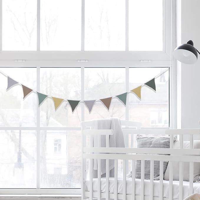 Pennant Banner Flags,Infant and toddler room decoration pennant,for Nursery Decor Baby Birthday Boho Wedding Shower Party Event (Colorful triangular flag banner94)