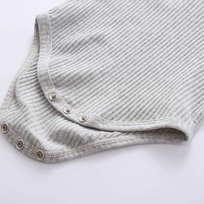 Newborn Baby Boy Girl Clothes Ribbed Knitted Cotton Long Sleeve Romper Long Pants Solid Color Fall Winter Outfits