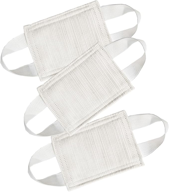 Door Silencer, Cloth Door Latch Cover, Quiet Close Pads to Reduce Slamming Noise for Baby, Nursery, Door Latch Silencer Cushion to Prevent Door from Slamming (3 Pack, Beige, 4.1 * 3.1 inches)