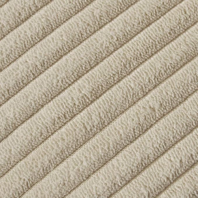 Fancy Homi Pack of 2 Tan Decorative Throw Pillow Covers with Pom-poms, Soft Corduroy Solid Square Cushion Cases Set for Living Room Couch Sofa Bedroom Car (16x16 Inch/40x40 cm, Tan)