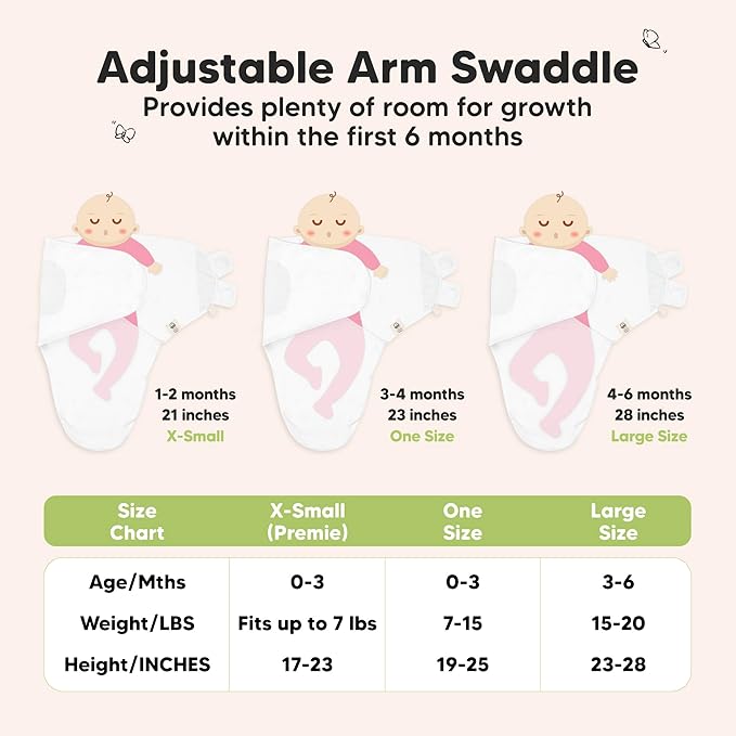 KeaBabies 3-Pack Organic Baby Swaddle Sleep Sacks - Swaddles for Newborns, Infant 0-3 Months, Baby Girls, Boys, Soft & Snug Newborn Sleep Sack, Nursery Swaddling Blankets (Cloud)