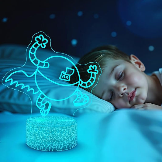 Officially Licensed Dog Man Night Light - Lightning Dude LED Glow Light with Removable 7 Colors Base, Kids Bedroom Decor Bedside Lamp, Night Light for Kids, Christmas Birthday Gifts for Boys & Girls