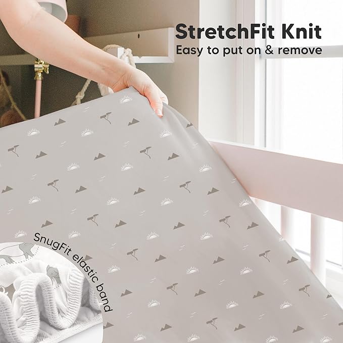 KeaBabies 2-Pack Baby Crib Sheets for Boys, Girls - 52x28 Viscose Derived from Bamboo Toddler Bed Sheets Neutral, Fitted Crib Mattress Cover for Standard Baby Bedding, Soft & Cozy (Savannah)