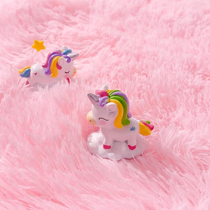 Pink Rug 8x10 - Non Slip Fluffy Rugs for Living Room - Cute Floor Rug for Girls Room Decor- Large Fuzzy Shag Carpet - Shaggy Rugs for Living Room Washable 8x10 Area Rugs Clearance