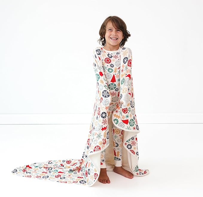 Little Sleepies Christmas Blanket, Soft Viscose from Bamboo Christmas Throw Blanket for Baby Boys & Girls, Lightweight, 50" x 50", Large (Modern & Merry)