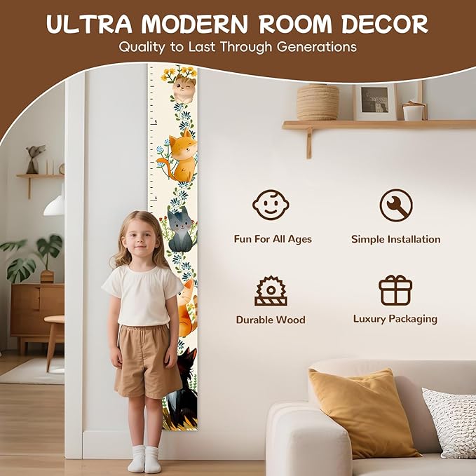 Personalized Wooden Llama Growth Chart Ruler,Custom Name Kids Height Measurement Wall Sticker,Kids Growth Chart Ruler Nursery Decor Toddler Kid Room Decoration