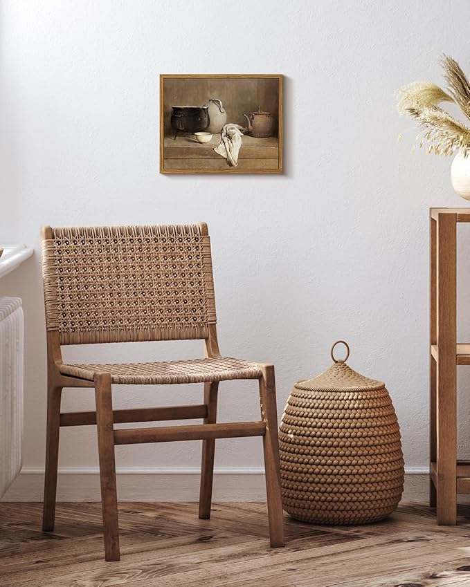 ARPEOTCY Vintage Still Life Framed Canvas Wall Art, 8x10inch, Farmhouse Kitchen Wall Decor, Art Prints Home Decor Aesthetic, Oil Paintings for Dining Room, Living Room Bedroom Office Decoration