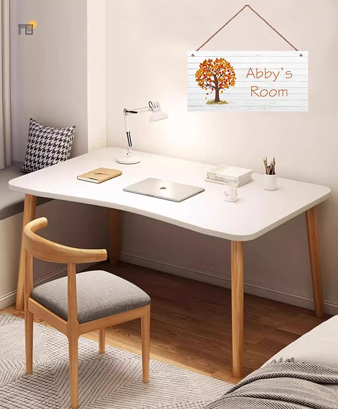 Personalized Sign Tree Wall Art Decor For Kids Room Custom Name Leaves Door Décor For Little Man Cave, Nursery Art Plate For Boys Room Girls Bedroom
