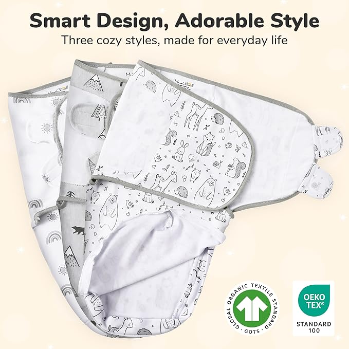 Mama Cheetah Baby Swaddle Blanket with Zipper, Newborn Swaddle Sack, Baby Swaddles Sleep Sack 0-3 Months, Baby Swaddle Wrap for Baby Boy & Baby Girl, 3-Pack