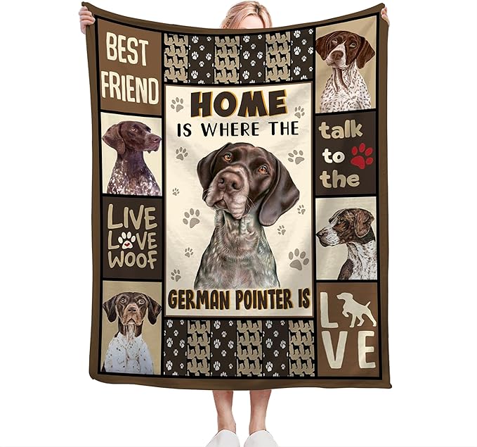 German Shorthaired Pointer Gifts & Decor: Cute Dog Throw Blanket - Soft, Warm, Cozy Fleece for Couch, Sofa, Bed - 50"x40"