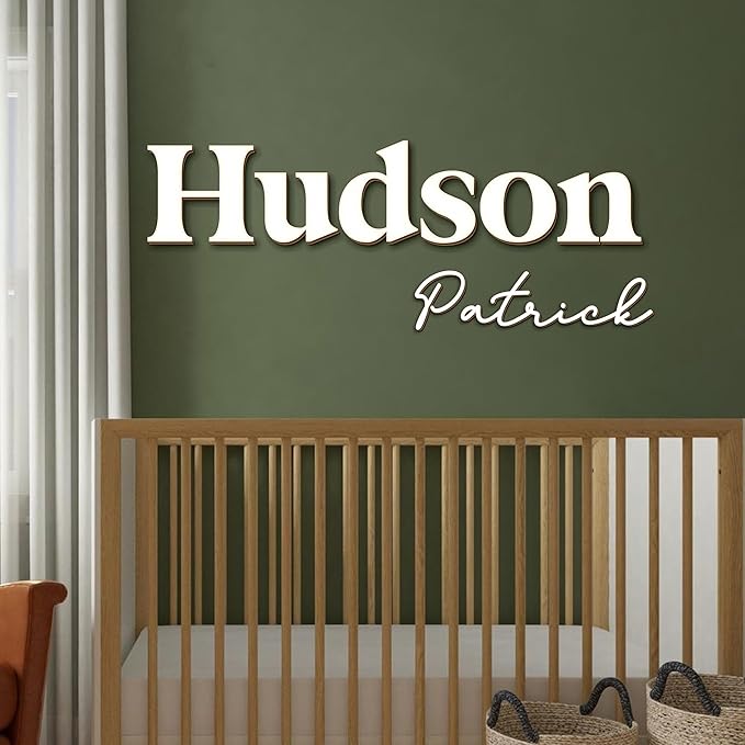 Personalized Wooden Name Sign for Nursery - Custom Name Signs for Kids Room, Personalized Nursery Name Sign - Perfect Room Decoration, Wall Name Decoration & Wedding signs, Family Name Signs