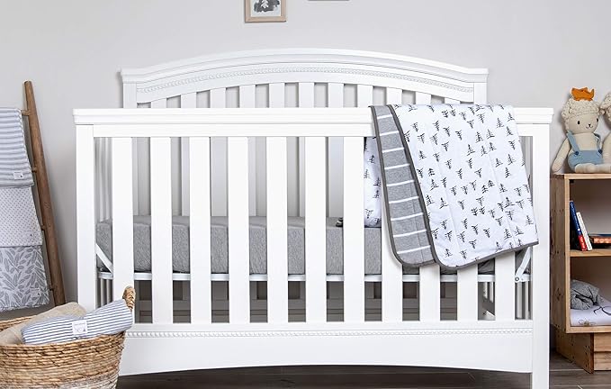 Burt's Bees Baby Essential Organic Cotton Fitted Crib Sheet, Breathable for Boy Girl Standard Crib & Toddler Mattresses