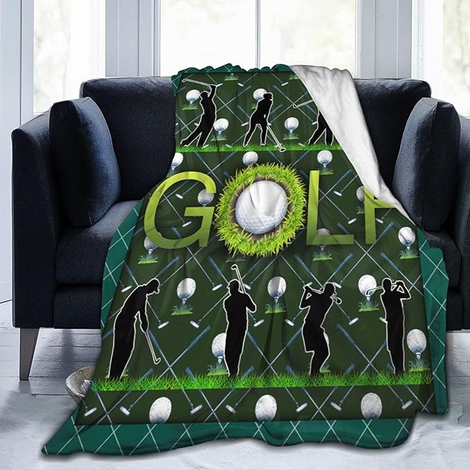 Golf Blanket Golf Throw Blanket Gifts for Golfer Man Woman Girls Boys Super Soft Flannel Lightweight Fluffy Plush Fuzzy Fleece Golfing Decor Blanket for Bed Sofa Bedding 40"X50" 40"X50"