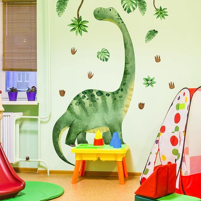 Large Dinosaur Wall Decals for Boys Room, Sunoyar Removable Kids Dinosaur Wall Decor, Peel & Stick Dino Wall Stickers for Nursery Bedroom