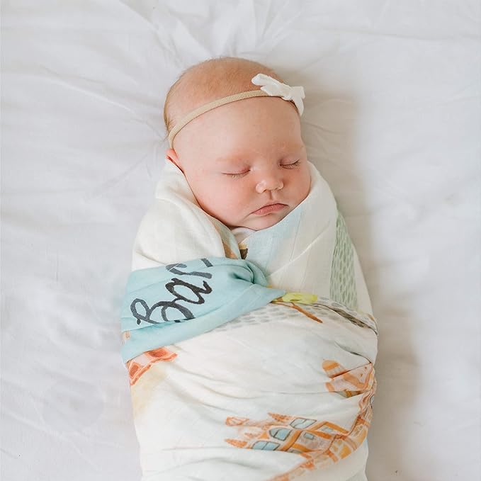 Loulou Lollipop Soft Baby Swaddle Blanket Muslin Wrap Receiving Blanket for Newborn to Toddler Girl and Boy, Large 47” by 47” - City - NYC…