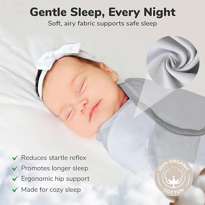 Mama Cheetah Preemie Swaddle Sack, Organic Swaddling Sleep Sacks for Preemies, Preemie Swaddle Blanket Wrap, Easy Swaddles for Premature Baby Boy Girl 4-7 lbs, Newborn Essentials, 3-Pack