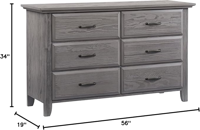 Soho Baby Chandler Premium 6-Drawer Dresser, Graphite Gray, GreenGuard Gold Certified