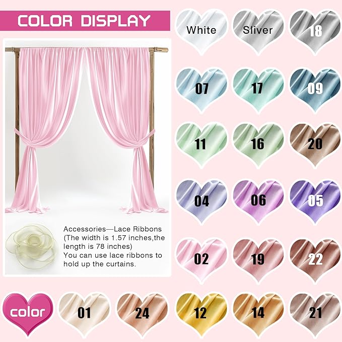 10x10ft Wrinkle Free Pink Backdrop Curtains for Parties Pink Fabric Curtain Backdrop Drapes for Wedding Arch Party Ceremony Stage Decoration