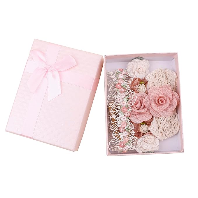 Baby Girl Floral Headband Nylon Flower Crown Elastic Hairband 3pcs Hair Accessories Gift for Girls (9561)