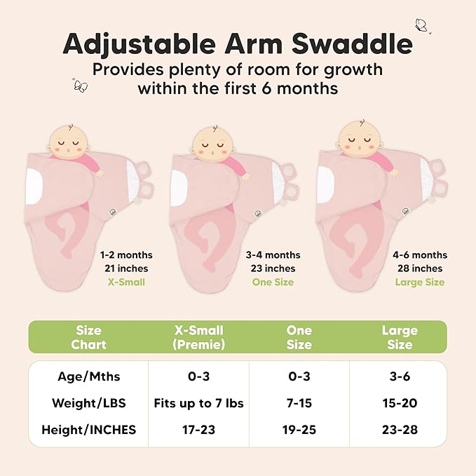 KeaBabies 3-Pack Organic Baby Swaddle Sleep Sacks - Swaddles for Newborns, Infant 0-3 Months, Baby Girls, Boys, Soft & Snug Newborn Sleep Sack, Nursery Swaddling Blankets (Daffodil)
