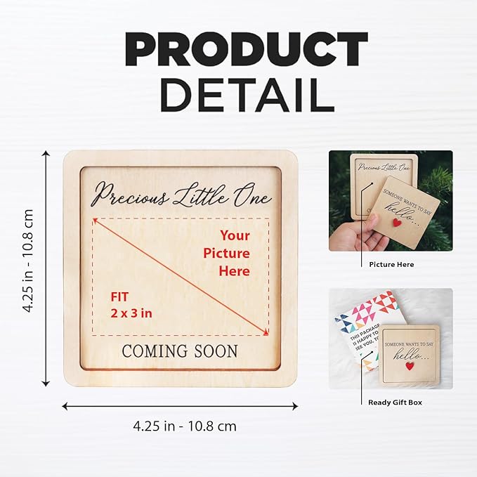 Pregnancy Announcement For Grandma, Grandparents - Ultrasound Picture Frame Surprise Box - Baby Announcement Sign - Baby Coming Soon Announcement - Pregnancy Reveal to Husband, Friends, Auntie, Uncle